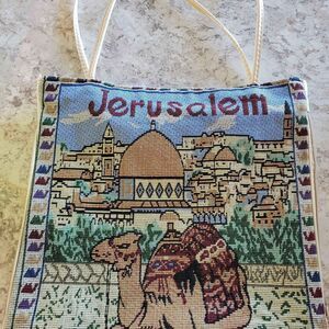 Vintage Jerusalem Tapestry Bag / Tote